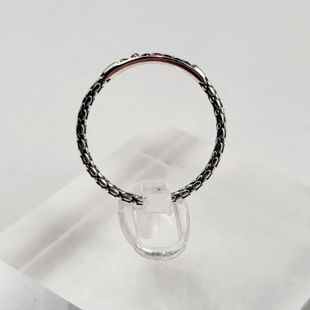 Sterling Silver Rainbow Stack Band - Picture 6 of 11